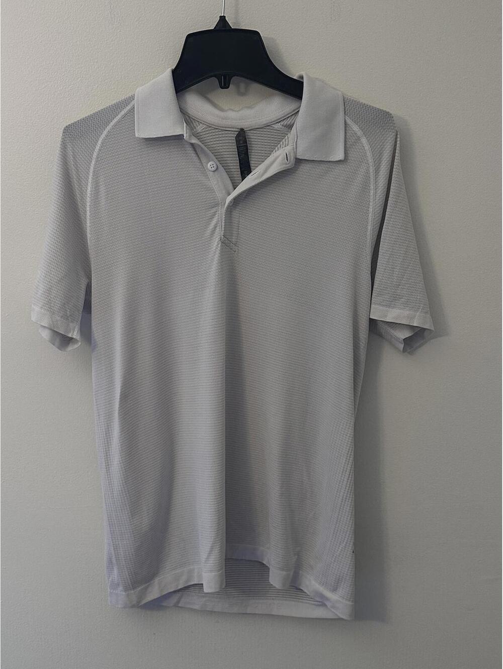 Lululemon Men's Lightweight White Polo Shirt Medium